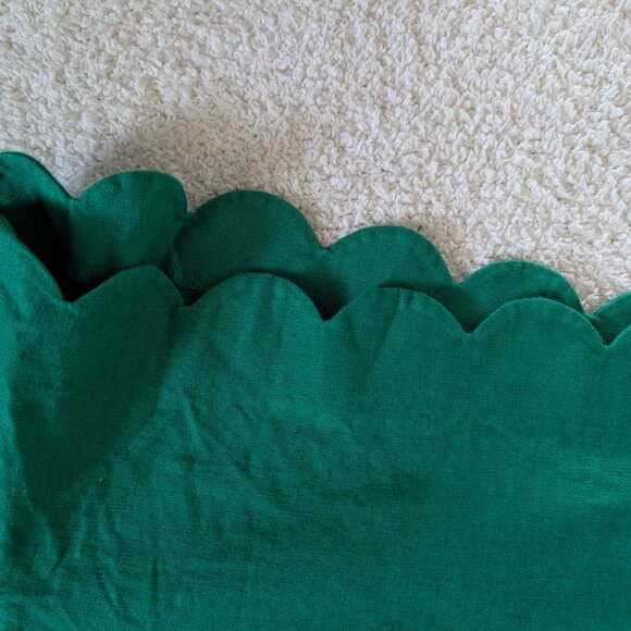 NWT J Crew Scallop Hem Linen Emerald Green Shorts Sz 6 - Picture 3 of 6
